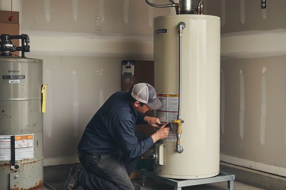 Water heater and shutoff valve replacement in Greenbrae